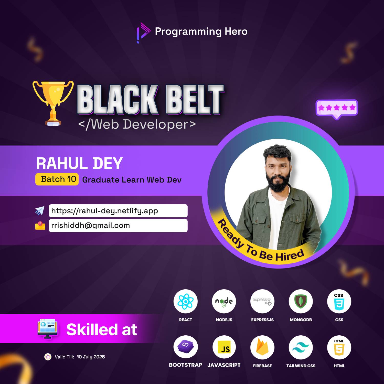 Certificate of Black Belt